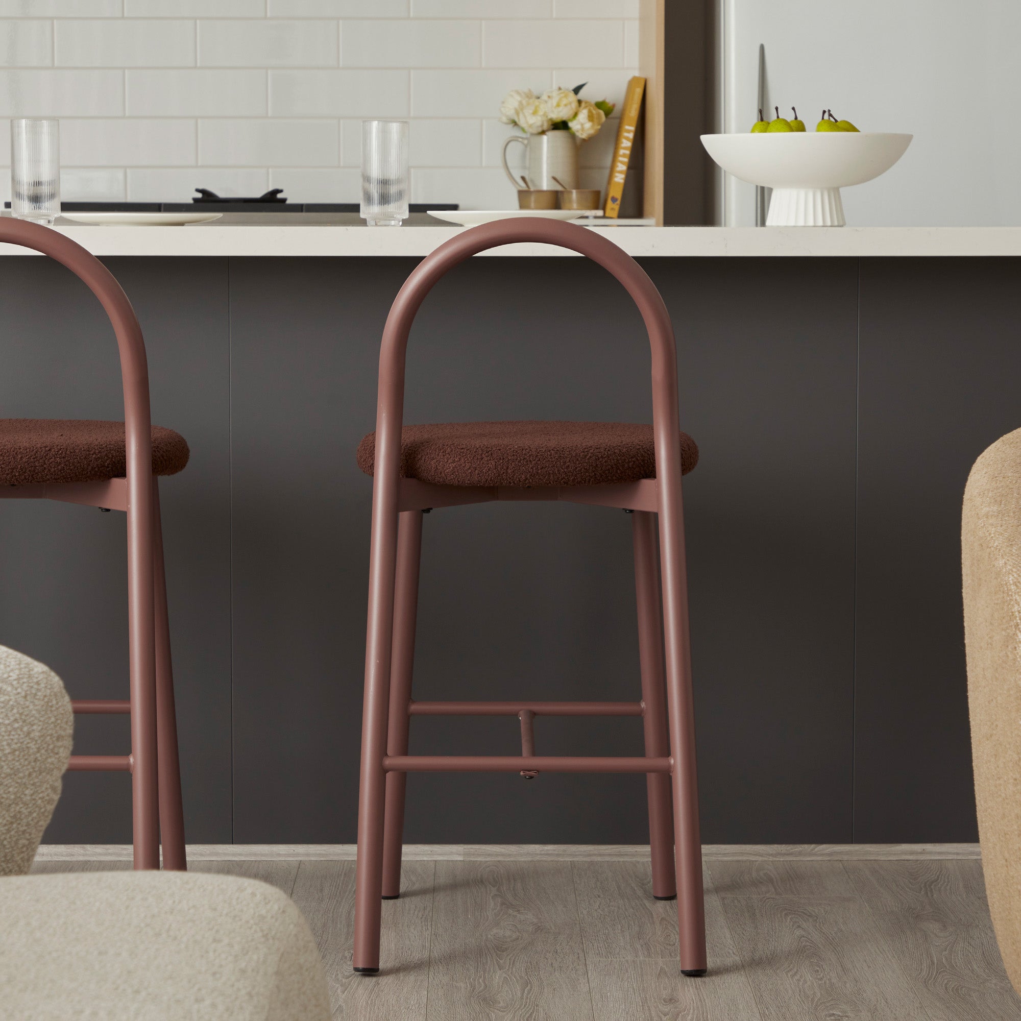 Newport Set of 2 Barstools Claret