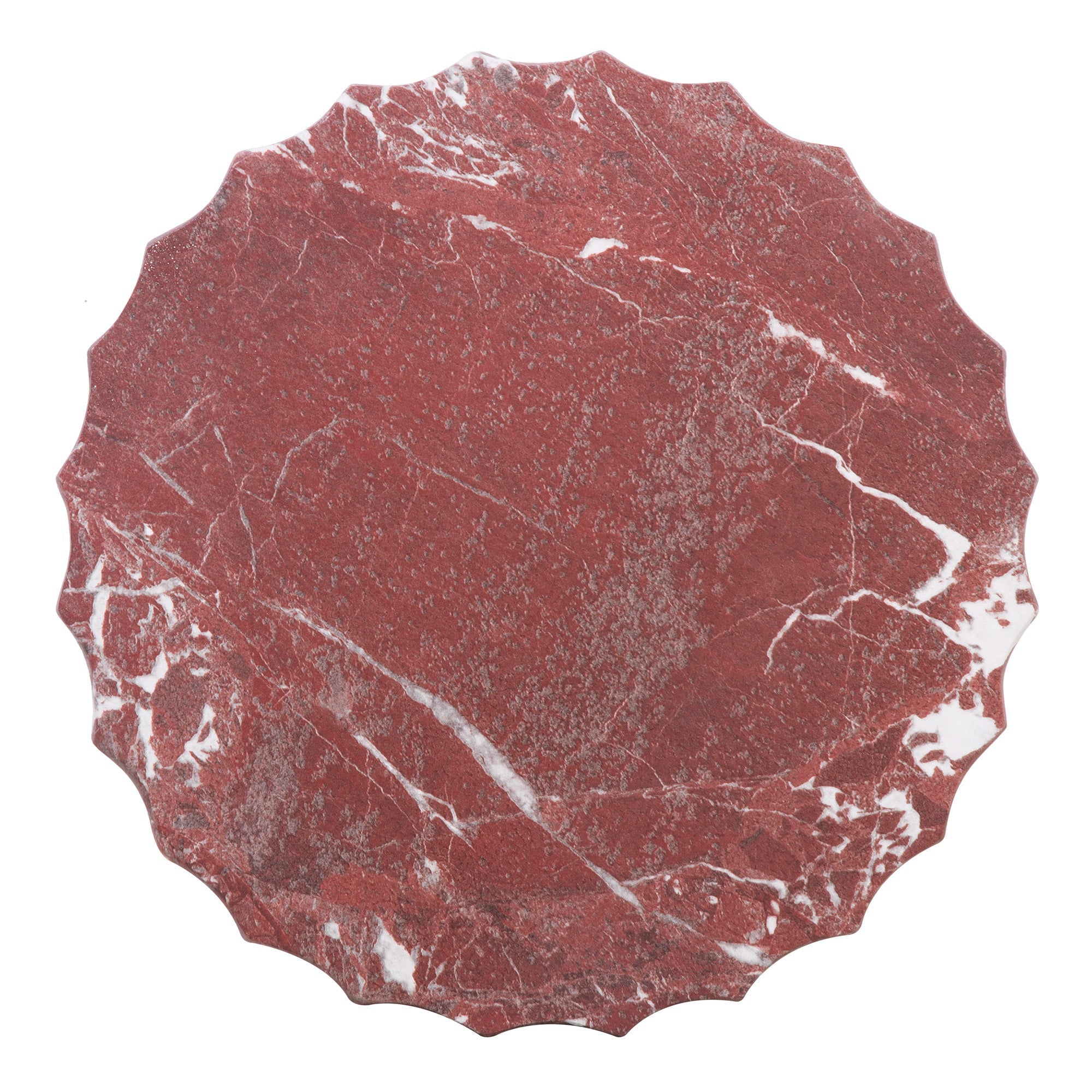 Ondo Marble Look Side Table Red