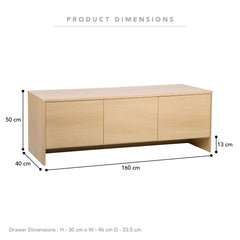 Oxford Entertainment Unit Oak (160cm)