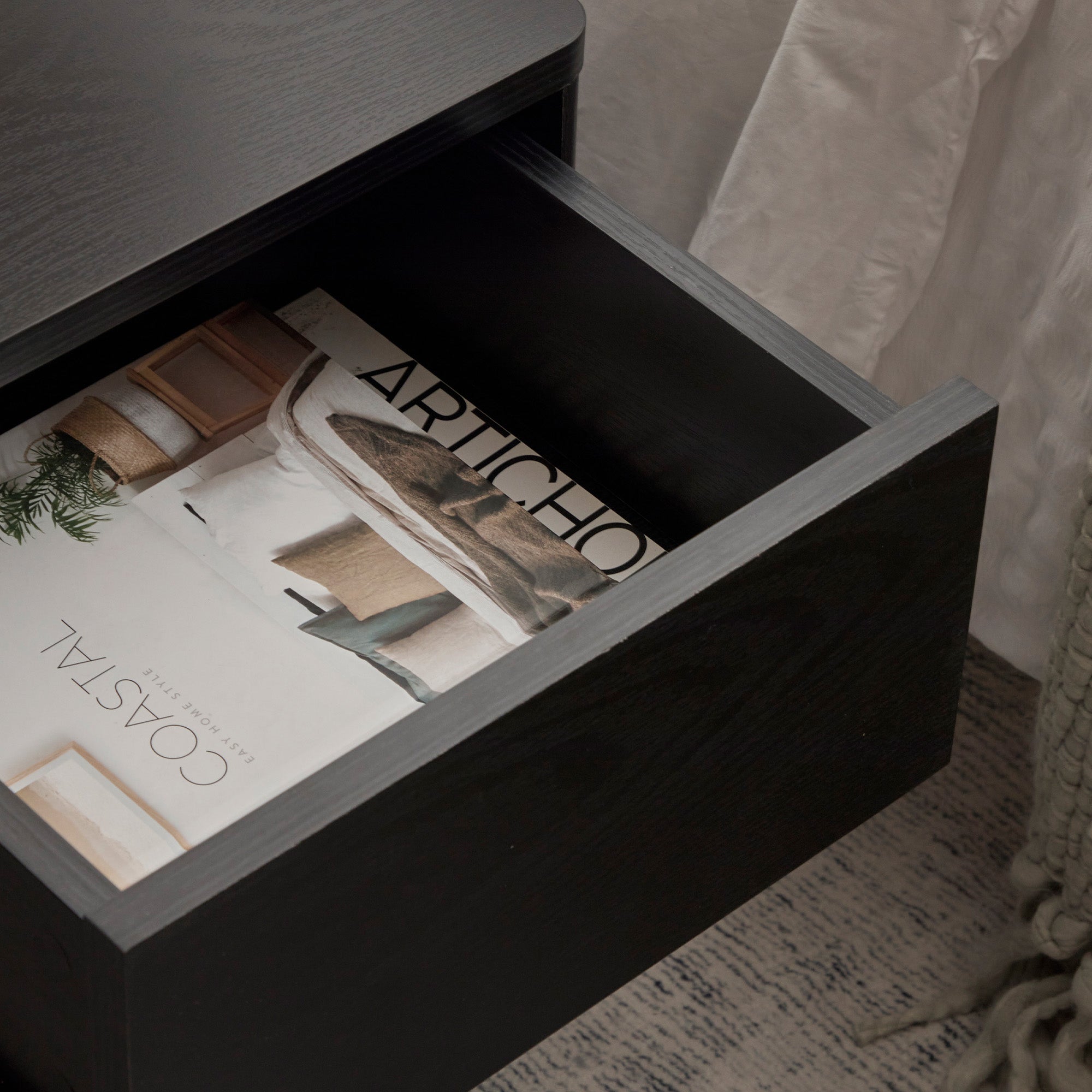 Oxford Bedside Table Black
