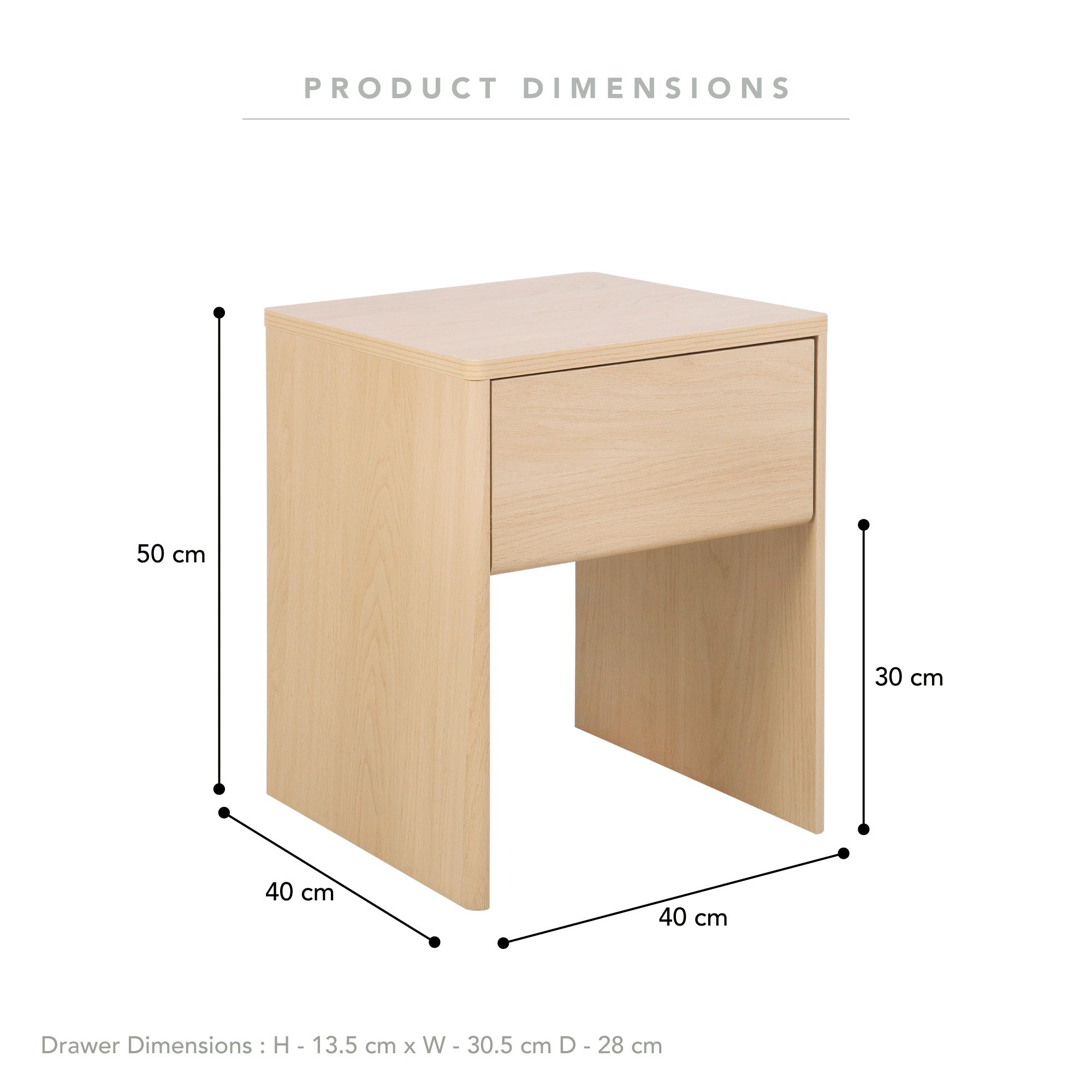 Oxford Bedside Table Oak (Set of 2)