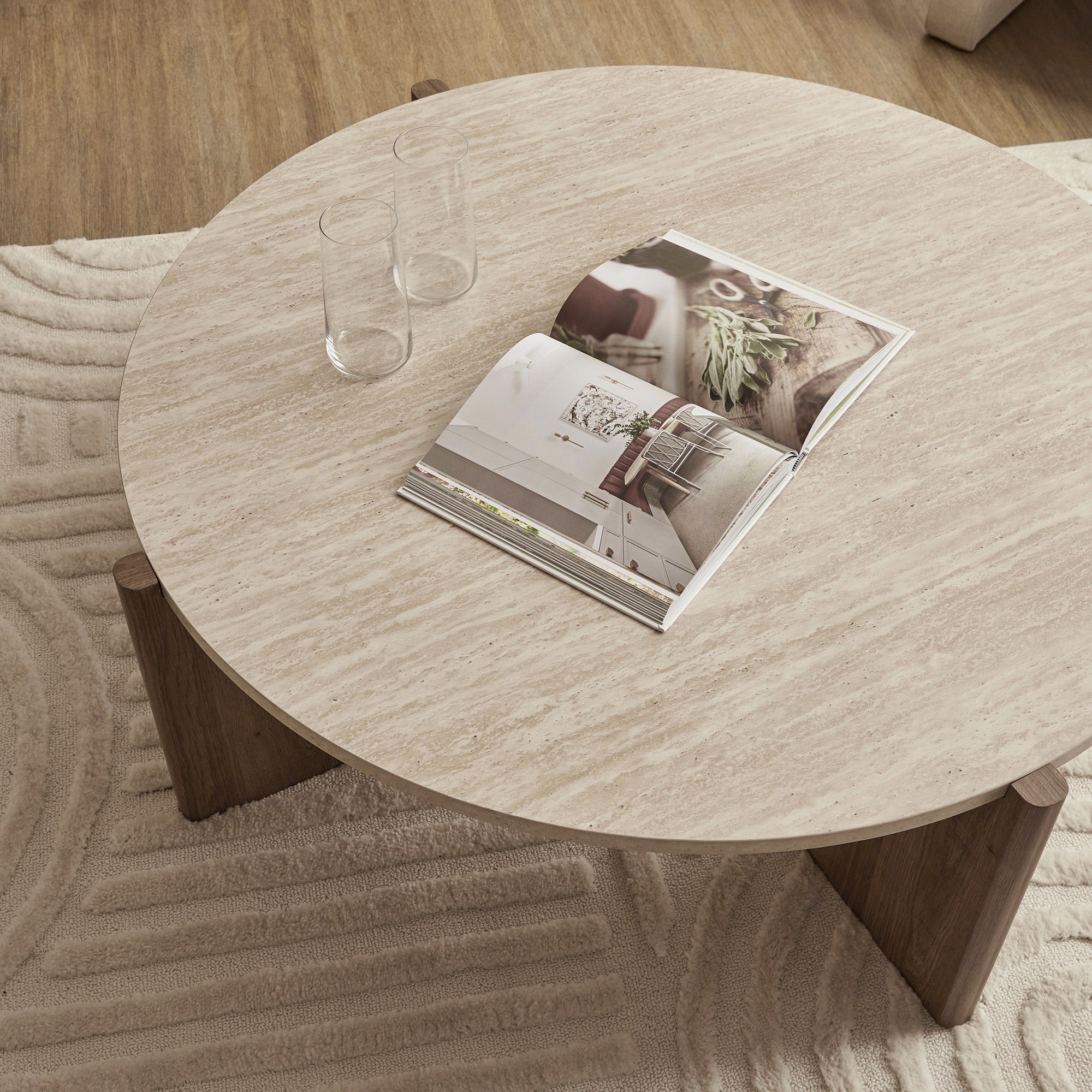 Punto Coffee Table Travertine Look