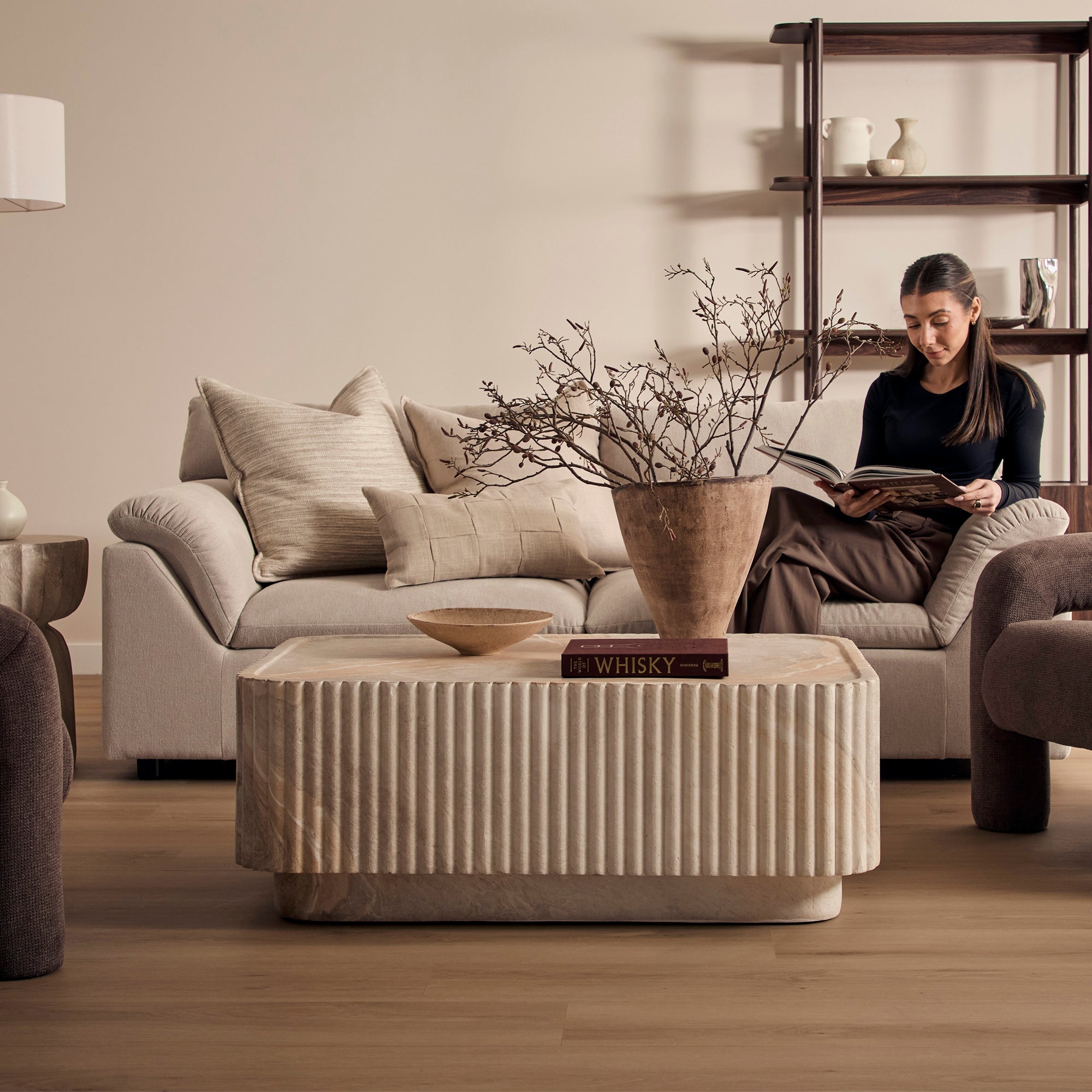 Silvi Travertine Look Coffee Table