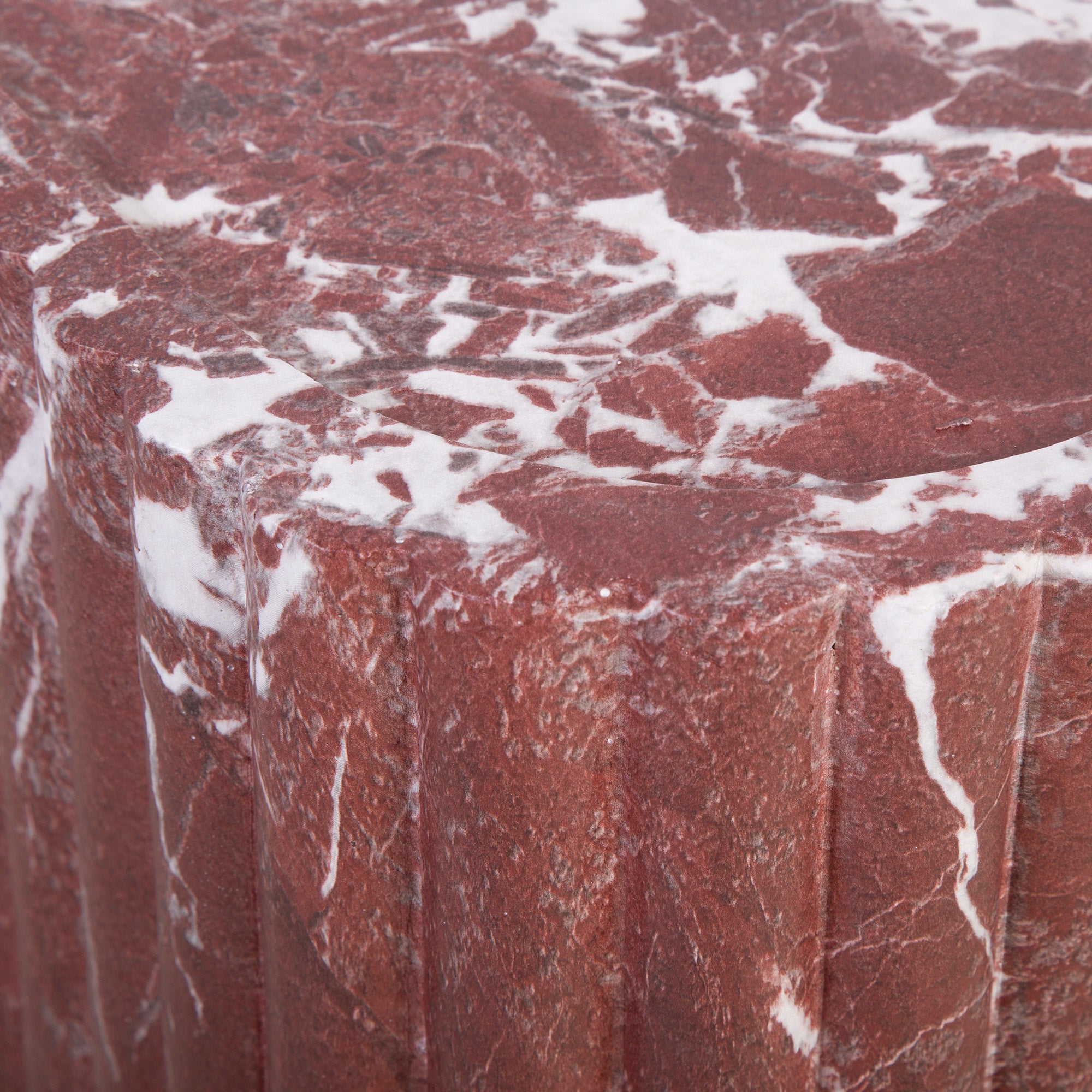 Silvi Marble Look Side Table Red