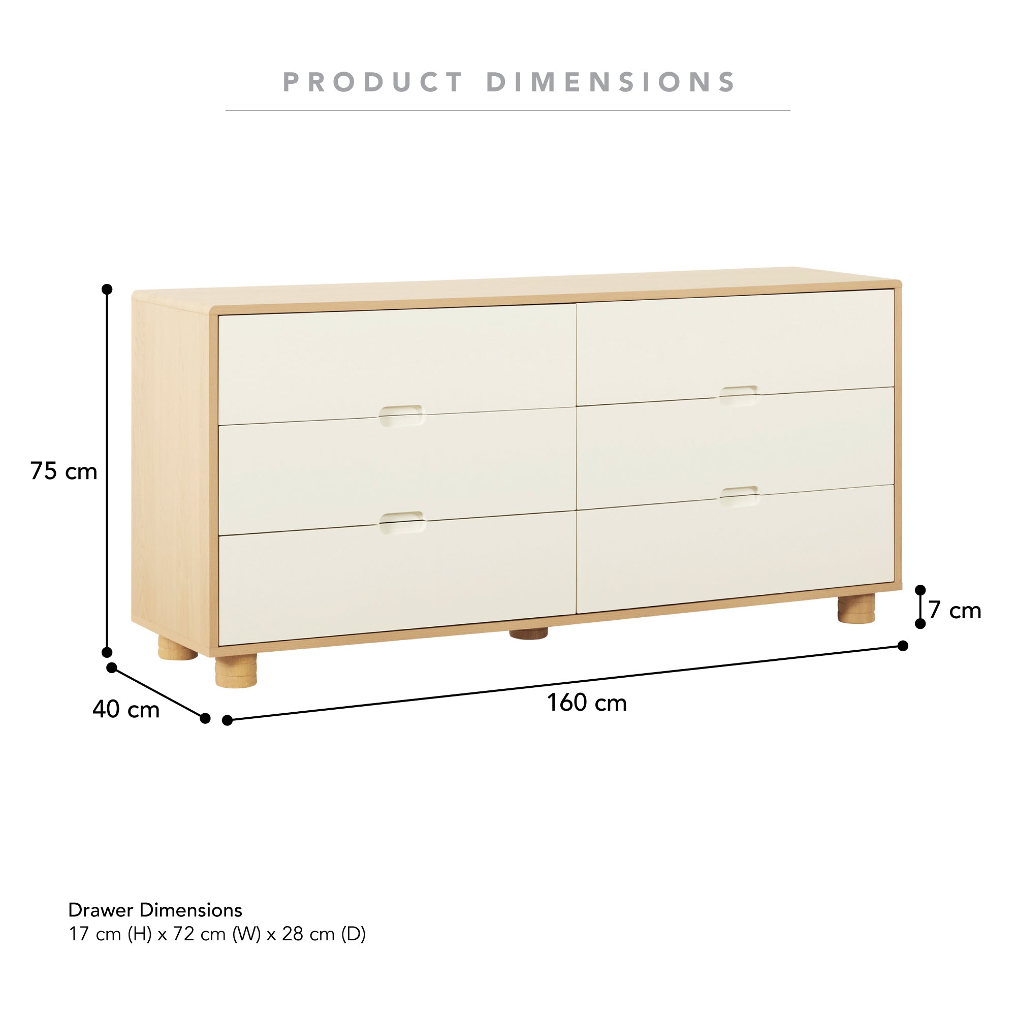 Sophie Chest of 6 Drawers Oak