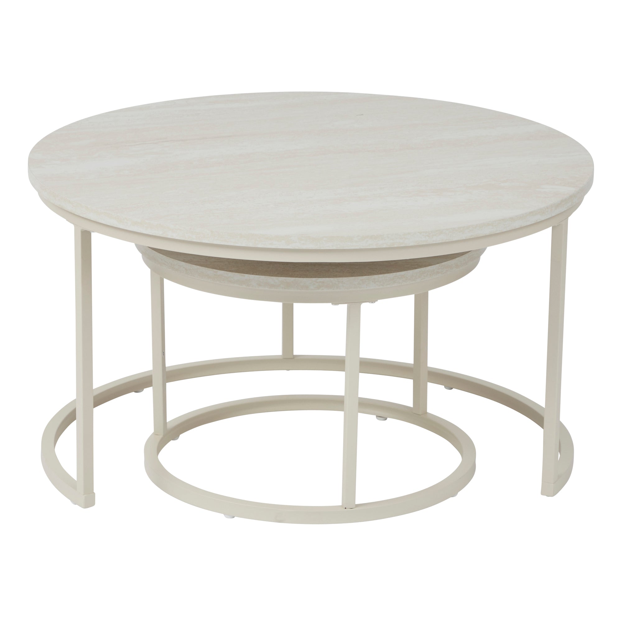 Nesting Sonoma Coffee Tables Set of 2 Travertine Look