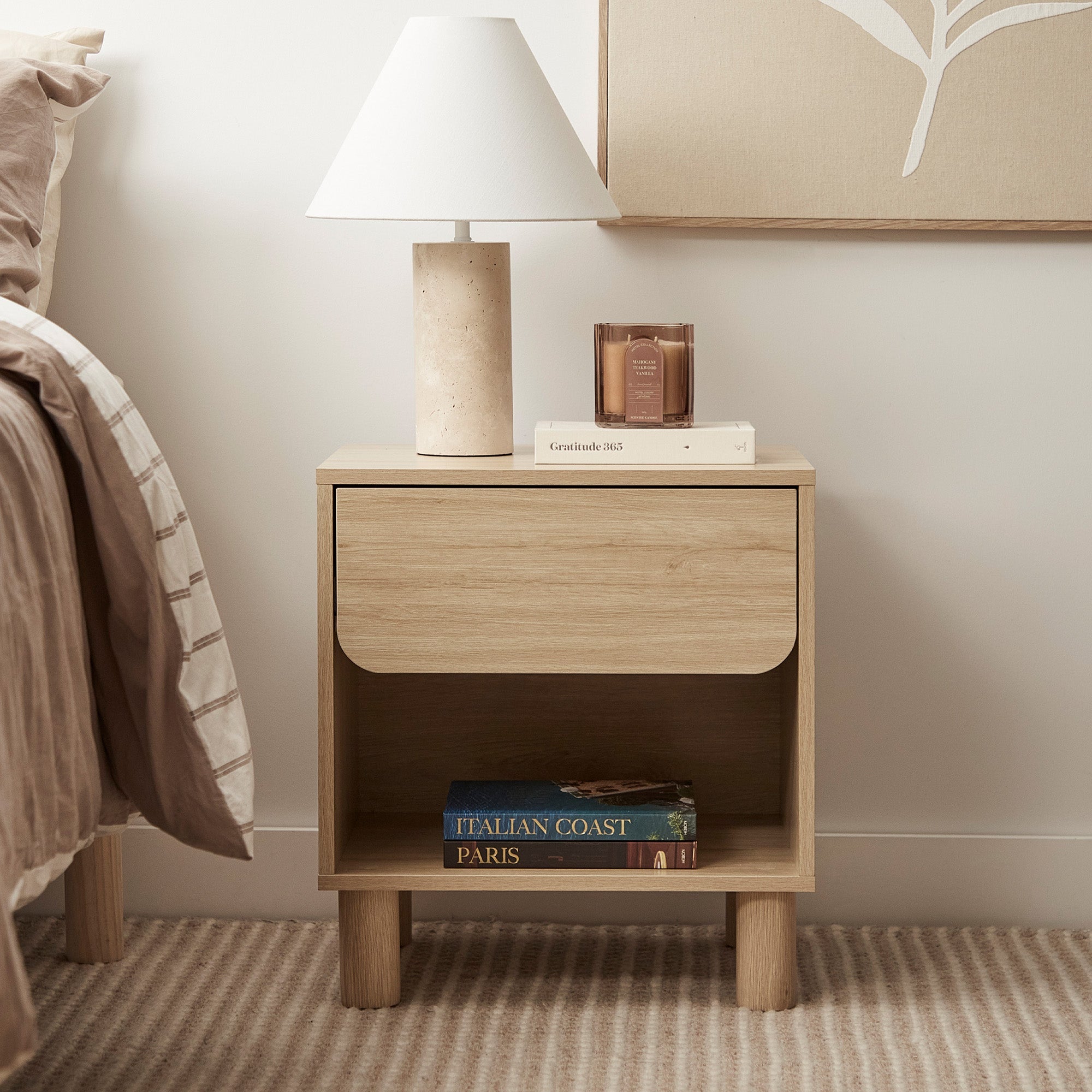 Davis Bedside Table Oak (Set of 2)