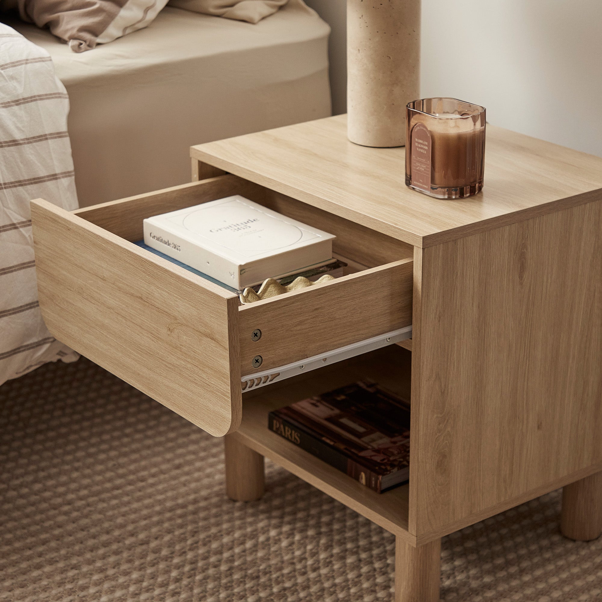 Davis Bedside Table Oak
