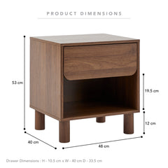 Davis Bedside Table Walnut (Set of 2)