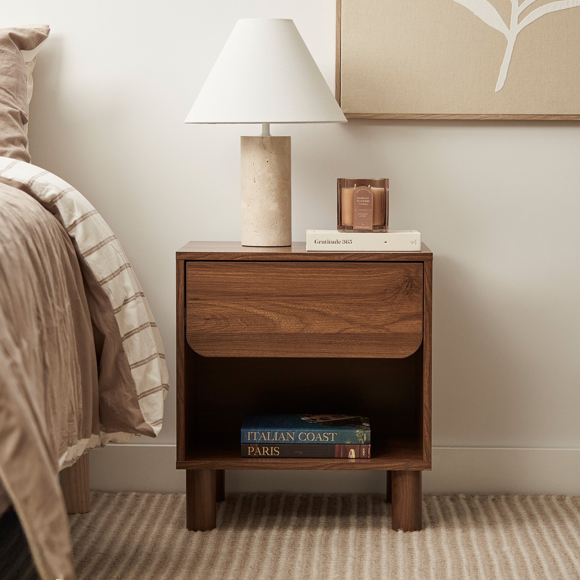 Davis Bedside Table Walnut