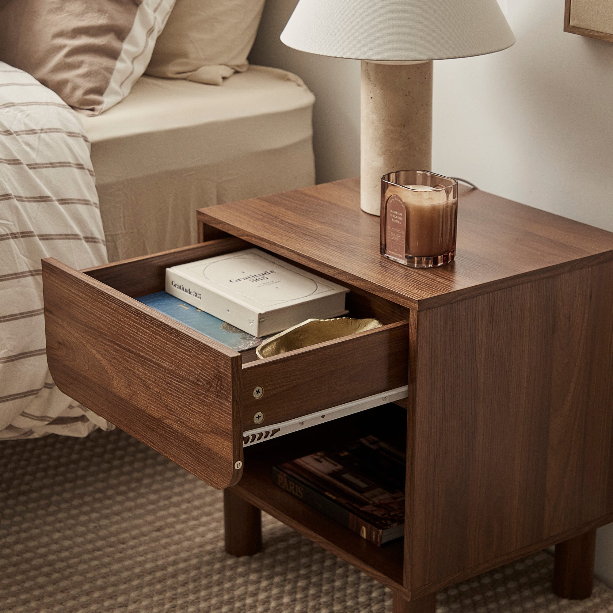 Davis Bedside Table Walnut (Set of 2)