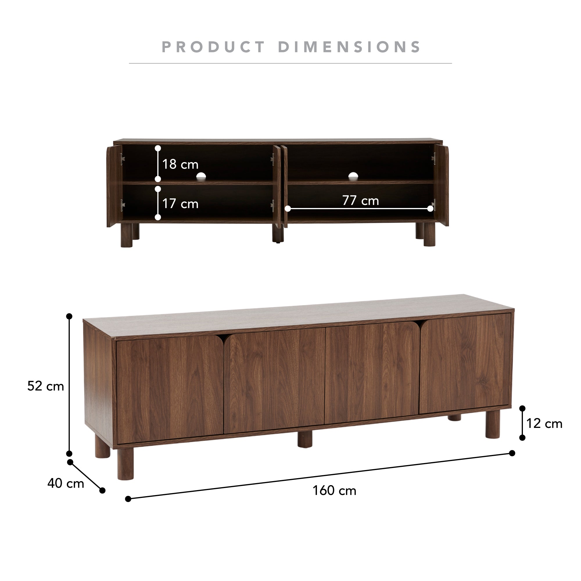Davis Entertainment Unit Walnut (160cm)
