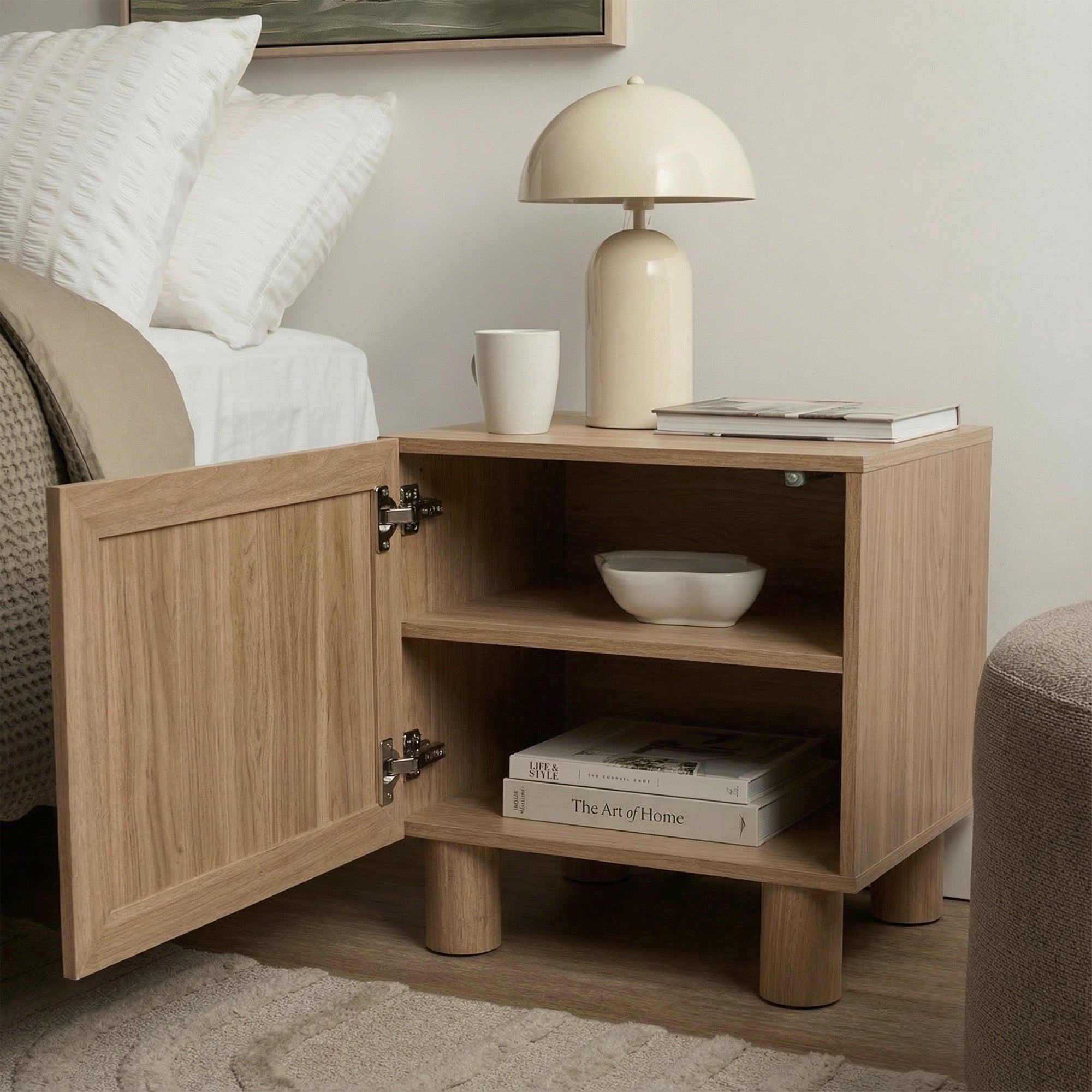 Linero Bedside Table Oak (Set of 2)