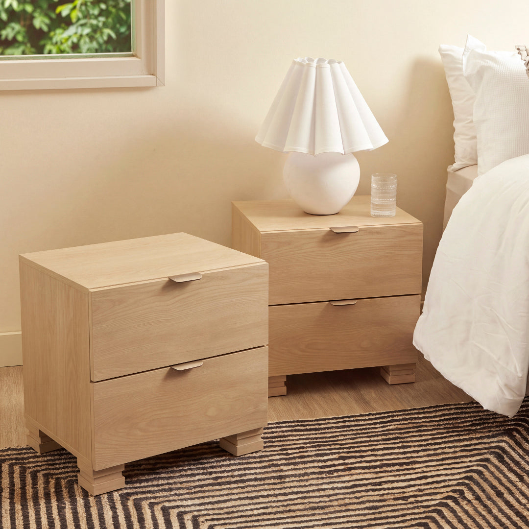 Malcom Bedside Table Oak (Set of 2)