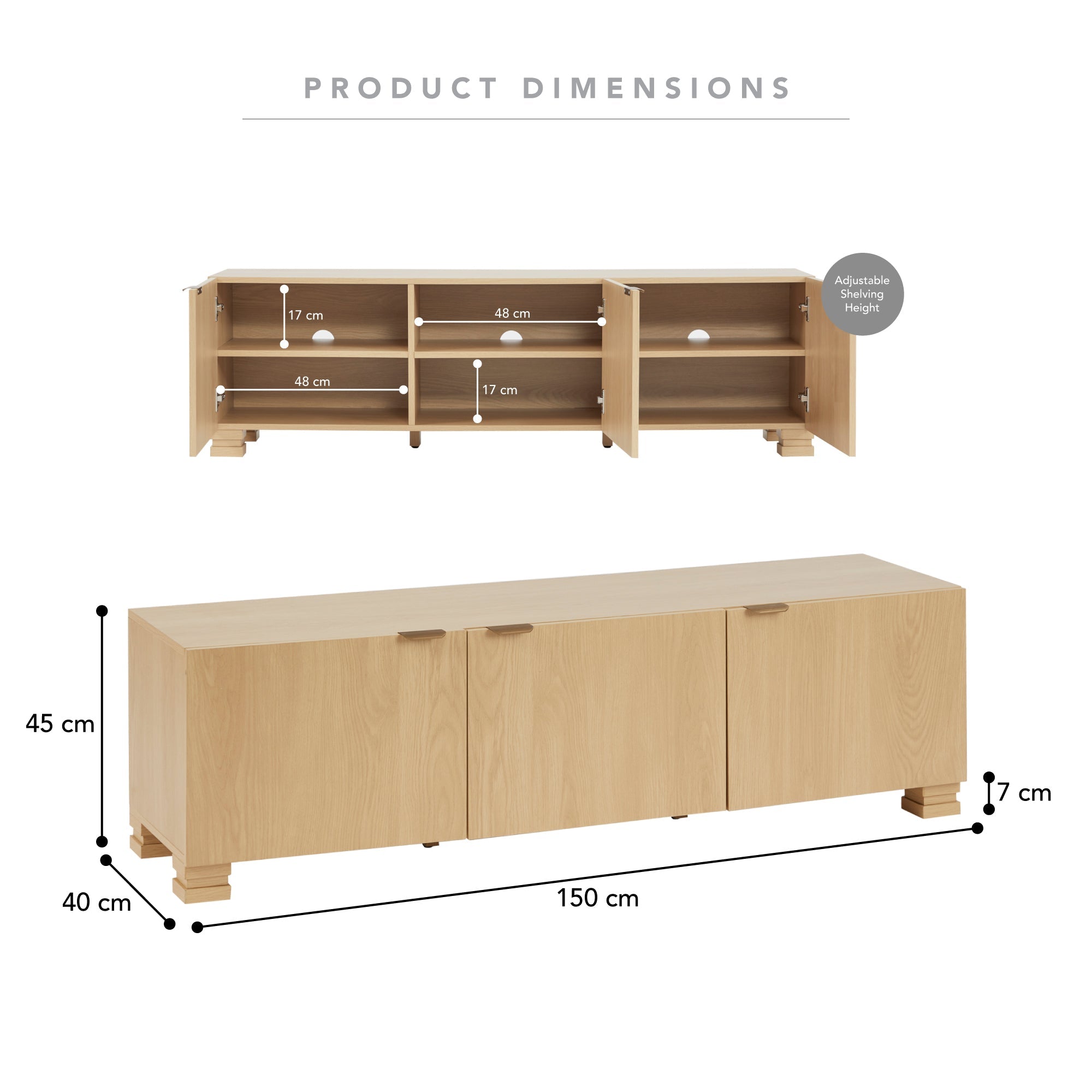 Malcom Entertainment Unit Oak (150cm)